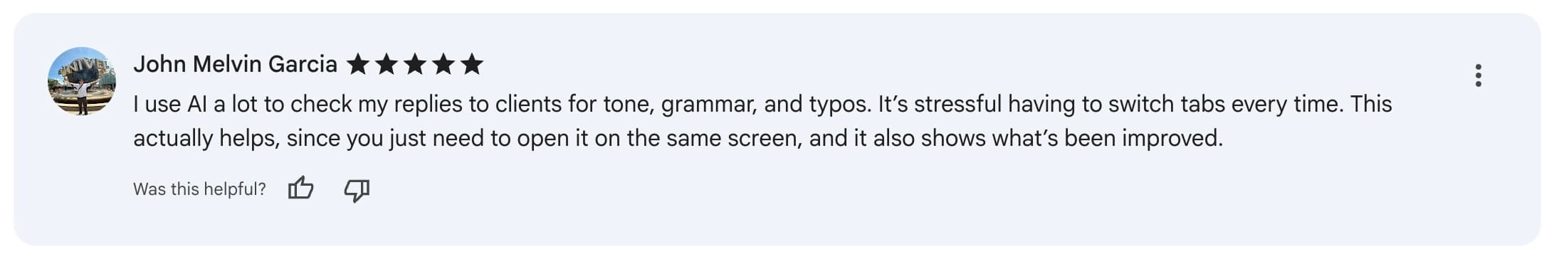 Chrome Web Store review by John Melvin Garcia